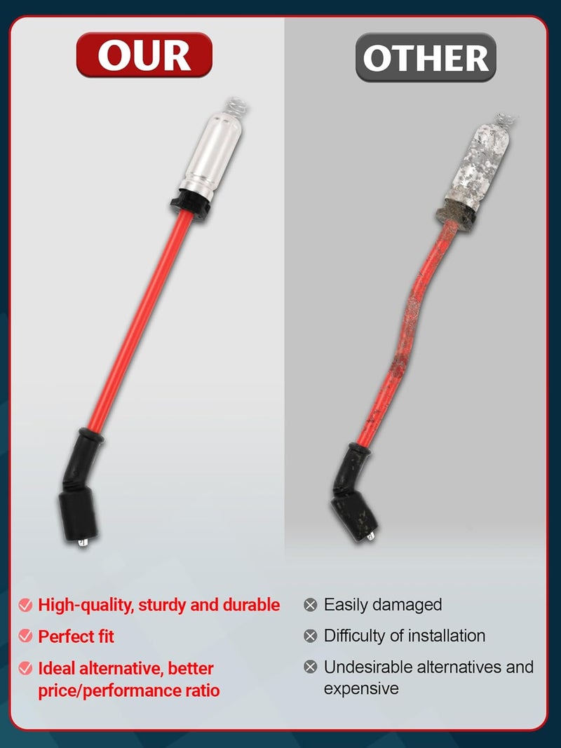 Ntoauto 9748HH Spark Plug Wire Set Compatible with 99-06 sliverado Sierra Tahoe Yukon, 10mm Spark Plug Wires Set with Heat Sheild (Red) - Image 5